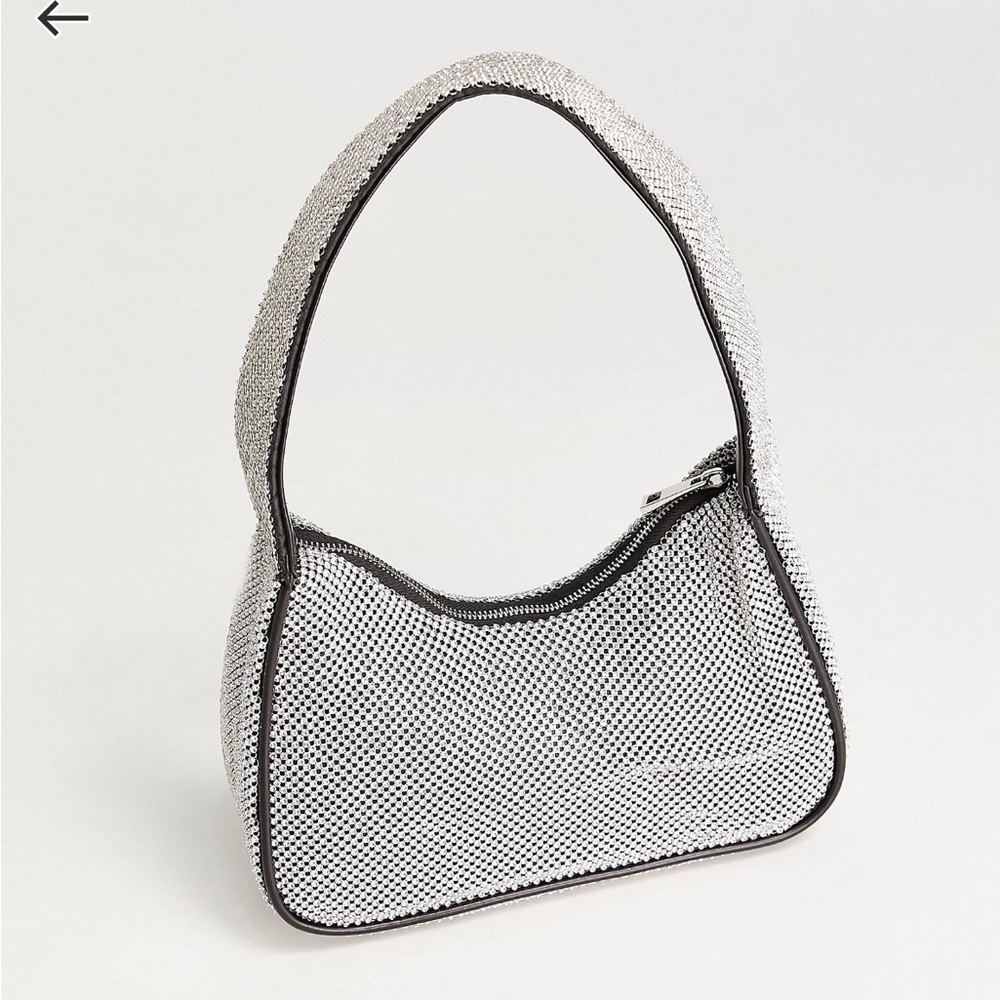 ASOS Design 90s shoulder bag with rhinestones